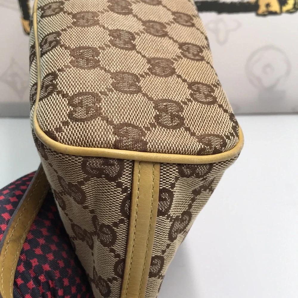 Pre Love Authentic Gucci GG Canvas Accessory Pouch Mini Bag – Beige/Khaki - Picture 8 of 11